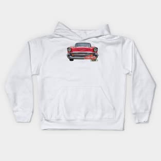 1957 Chevrolet Bel Air Hardtop Coupe Kids Hoodie